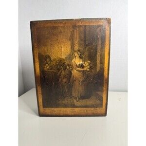 Vintage Antique Wood Book Box Germany Print Cries of London F. Wheatley